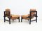 Lounge Chairs in Leather with Footrests by Percival Lafer, 1970s, Set of 4 9