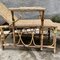French Rattan Green Stripe Folding Deck Chaise Lounge, 1930s, Image 14