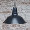Vintage French Industrial Black & Blue Enamel Pendant Lamp 4