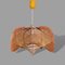 Lámpara colgante portuguesa Mid-Century de madera y paja, años 60, Imagen 1