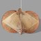 Large Mid-Century Portuguese Wood & Straw Hanging Lamp, 1960s, Image 4