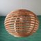 Large Mid-Century Portuguese Modern Beige Bamboo Hanging Lamp, 1960s, Image 4