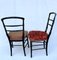 Napoleon III Theater Chairs in Blackened Wood with Painted Decor, Set of 8 1