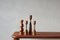 Scandinavian Wooden Candle Holders Set of 4, Image 1