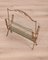 Vintage Golden Brass and Glass Magazine Rack from Maison Baguès 3