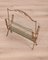 Vintage Golden Brass and Glass Magazine Rack from Maison Baguès, Image 3