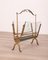 Vintage Golden Brass and Glass Magazine Rack from Maison Baguès 2