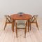 Teak and Gray Wool Model 31 Chairs and Table by Kai Kristiansen from Schou Andersen, 1960s, Set of 4 2