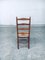 Juego de sillas de comedor belgas rústicas hechas a mano de roble y junco, años 50. Juego de 6, Imagen 8