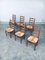 Belgian Rustic Handcrafted Dining Chair Set in Oak and Rush, 1950s, Set of 6 24