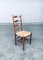 Juego de sillas de comedor belgas rústicas hechas a mano de roble y junco, años 50. Juego de 6, Imagen 1