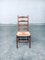 Juego de sillas de comedor belgas rústicas hechas a mano de roble y junco, años 50. Juego de 6, Imagen 12