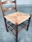 Juego de sillas de comedor belgas rústicas hechas a mano de roble y junco, años 50. Juego de 6, Imagen 6