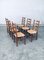 Belgian Rustic Handcrafted Dining Chair Set in Oak and Rush, 1950s, Set of 6 19