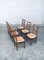 Belgian Rustic Handcrafted Dining Chair Set in Oak and Rush, 1950s, Set of 6 18