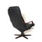 Vintage Danish Adjustable Armchair in Black Leather with Footstool, 1970s, Set of 2 10