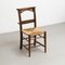 Rustikaler traditioneller Stuhl aus Holz & Rattan, 1940er 20