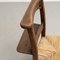 Rustikaler traditioneller Stuhl aus Holz & Rattan, 1940er 15