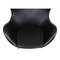 Black Leather Egg Chair by Arne Jacobsen for Fritz Hansen, 2000s, Image 5