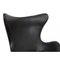 Egg chair in pelle nera di Arne Jacobsen per Fritz Hansen, inizio XXI secolo, Immagine 9