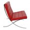 Red Leather Barcelona Chair with Ottoman by Ludwig Mies Van Der Rohe, Set of 2, Image 3