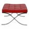 Red Leather Barcelona Chair with Ottoman by Ludwig Mies Van Der Rohe, Set of 2, Image 10
