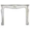 Large Antique French Louis XV Fireplace in Carrara Marble, 1850 1