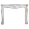 Large Antique French Louis XV Fireplace in Carrara Marble, 1850, Image 1