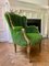 French Bergère Louis XV Style Chairs in Faux Grass, 1950, Set of 2 5