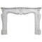Large Antique French Louis XV Fireplace Mantel in Carrara Marble 1