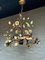 Lámpara de araña vintage de hierro forjado y dorado, Imagen 2