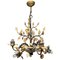 Vintage Chandelier in Wrought Iron and Gold Gilt, Image 1