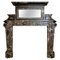 Antique Palladian Style Fireplace Mantel in Marrone Breccia Marble, 1850 1