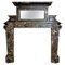 Antique Palladian Style Fireplace Mantel in Marrone Breccia Marble, 1850 1