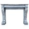 Antique Louis XVI Blue Turquin Fireplace Mantel in Marble 1