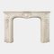 Large Antique French Rococo Fireplace Mantel in White Marble, 1840 6