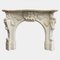 Antique Italian Statuary Baroque Style Fireplace Mantel in White Marble, 1850, Image 8