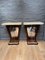Italian Mirrored and Lacquered Goatskin Console Tables, 1950, Set of 2 2