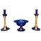 Candlesticks and Tazza in Murano Glass, 1990, Set of 3 1