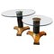 Gueridon Style Ebonized and Brass Circular Tables, 1980, Set of 2 1