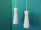 French Opaline Suspension Lamps, 1950s, Set of 2 2