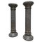 Säulen aus schwarzem belgischem Fossil Marmor, 2er Set 1