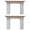 19th Century English Veined White Marble Fireplace Mantels, 1850, Set of 2 1
