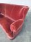 Art Deco Pink Velvet 3-Seater Sofa, Italy, 1930s 6