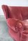 Art Deco Pink Velvet 3-Seater Sofa, Italy, 1930s 8