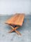 Rustic Handcrafted X-Frame Oak Dining Table, France, 1940s, Image 2