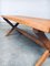 Rustic Handcrafted X-Frame Oak Dining Table, France, 1940s, Image 8