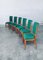 Art Deco Green Dining Chairs, France, 1930s, Set of 6 19