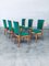 Art Deco Green Dining Chairs, France, 1930s, Set of 6 23