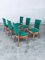 Art Deco Green Dining Chairs, France, 1930s, Set of 6 24